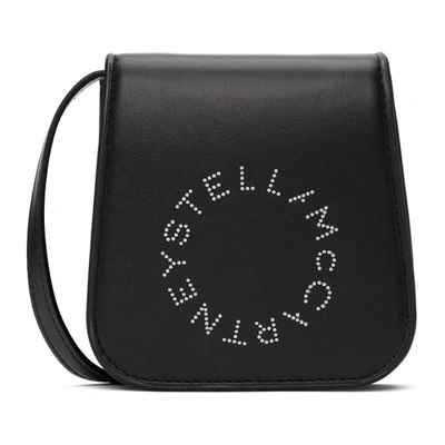 Shop Stella Mccartney Mini Logo Shoulder Bag In 1000 Black