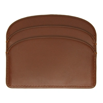 Shop Apc Brown Demi-lune Card Holder In Cad Hazelnu