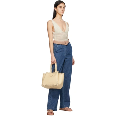 Shop Alaïa Beige Vienne Vague Angèle 25 Tote In 148 Desert