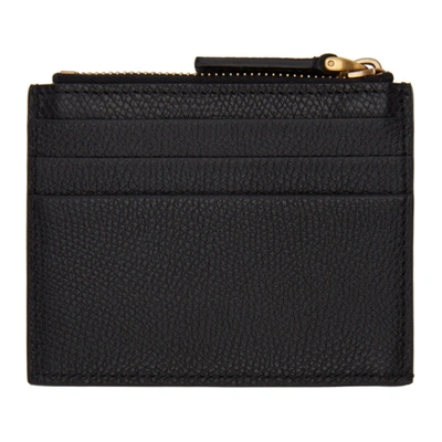 Shop Valentino Black Tonal Vlogo Card Holder In 0no Black