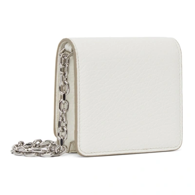Shop Maison Margiela White Leather Small Chain Wallet Bag In T1003 White