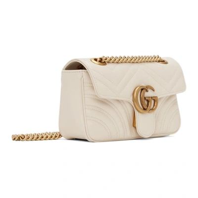 Gucci White Mini Gg Marmont 2.0 Shoulder Bag In 9022 M.white/m