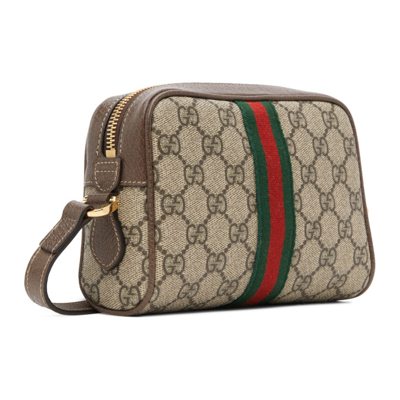 Gucci Beige Ophidia Pouch In 8745 B.eb/n.acero/vr