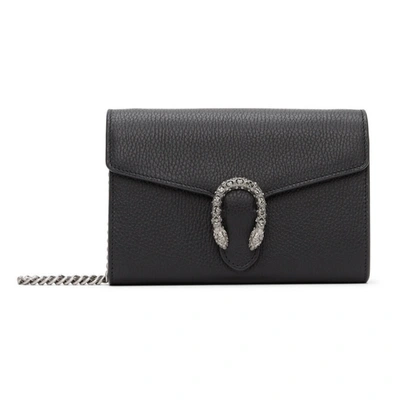 Shop Gucci Black Mini Dionysus Wallet Chain Bag In 8176 Nero/bl.diamond