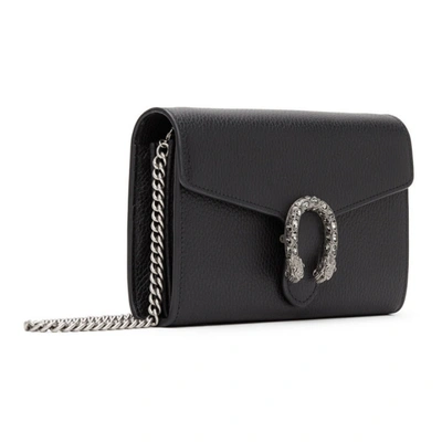 Shop Gucci Black Mini Dionysus Wallet Chain Bag In 8176 Nero/bl.diamond