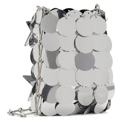 Shop Rabanne Silver Mini Sparkle Shoulder Bag In P040 Silver