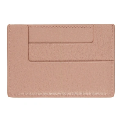 Shop Tom Ford Pink Shiny Leather 'tf' Card Holder In U3093 Dusty Pink