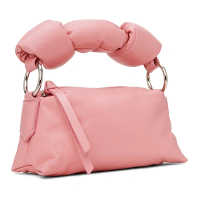 Shop Dries Van Noten Leather Knotted Handle Cushion Bag In 303 Rose