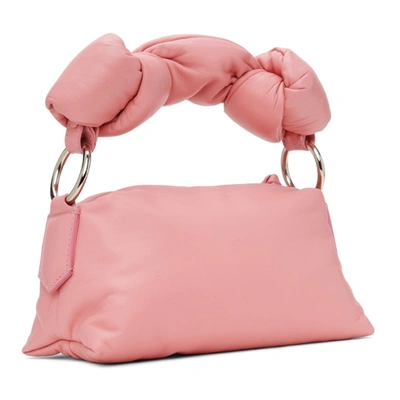 Shop Dries Van Noten Leather Knotted Handle Cushion Bag In 303 Rose