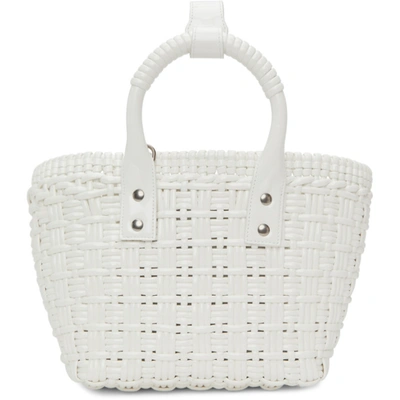 Shop Balenciaga White Xs Bistro Basket Strap Tote In 9000 Optic White