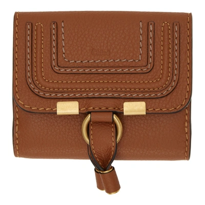 Shop Chloé Brown Marcie Wallet In 25m Tan