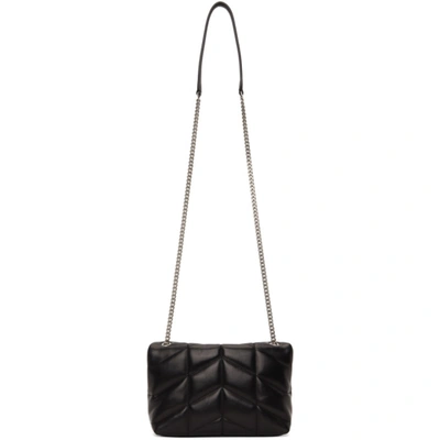 Shop Saint Laurent Black Puffer Toy Loulou Bag In 1000 Black