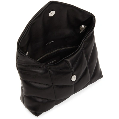 Shop Saint Laurent Black Puffer Toy Loulou Bag In 1000 Black