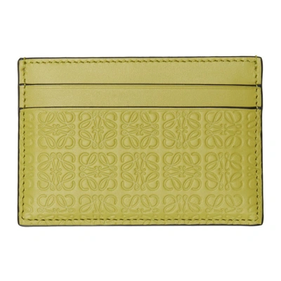 Shop Loewe Yellow Repeat Plain Card Holder In 4801 Lime