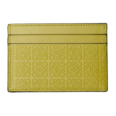 Shop Loewe Yellow Repeat Plain Card Holder In 4801 Lime