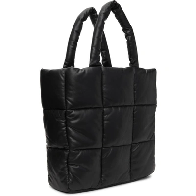 Shop Stand Studio Black Padded Faux-leather Assante Tote In 89900 Black