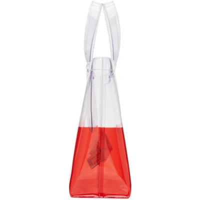 Shop Opening Ceremony Transparent & Red Medium Colorblock Shopping Tote In Red/transpa