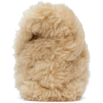 Shop Saint Laurent Puffy Shearling Pouch In 9540 Natural Beige