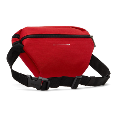 Shop Mm6 Maison Margiela Reversible Red Eastpak Edition Bumbag Pouch In T4032 Fiery Red