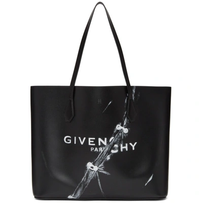 Shop Givenchy Black Printed Wing Shopping Tote In 001 Black