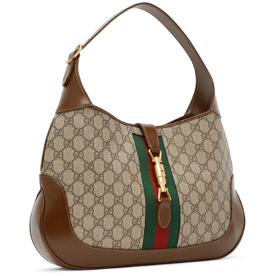Shop Gucci Beige & Brown Medium Gg Jackie 1961 Bag In 8565 Be.ebon/br.suga