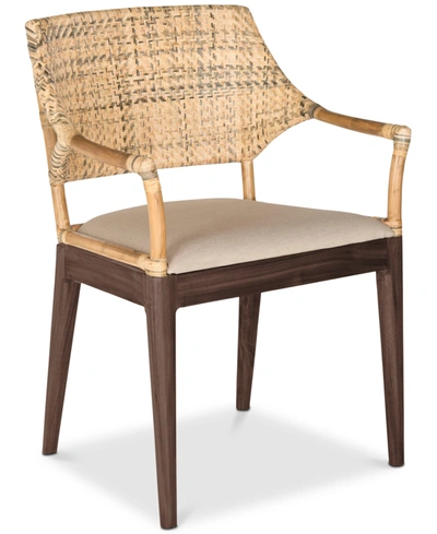 Safavieh Landore Arm Chair In Natural And Espresso