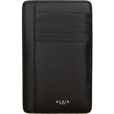 Shop Alaïa Black Large Vienne Circulaire Card Holder In 963 Black/sand