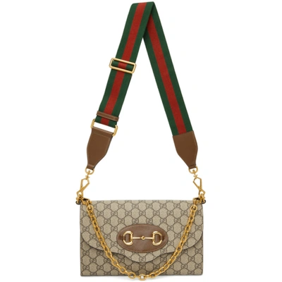 Shop Gucci Brown Small Horsebit 1955 Shoulder Bag In 8565 Be.ebon/br.suga