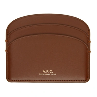 Shop Apc Brown Demi-lune Card Holder In Cad Hazelnut