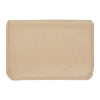 Shop Balenciaga Beige Mini Flap Cash Card Holder In 2760 Ltbeige/black