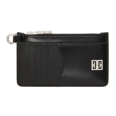 Shop Givenchy Black 4g Zipped Card Holder In 001 Black