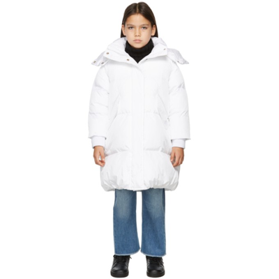 Mm6 Maison Margiela Teen Oversized Puffer Coat In M6100 White