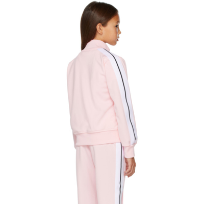 Shop Palm Angels Kids Pink Track Jacket In Pink White