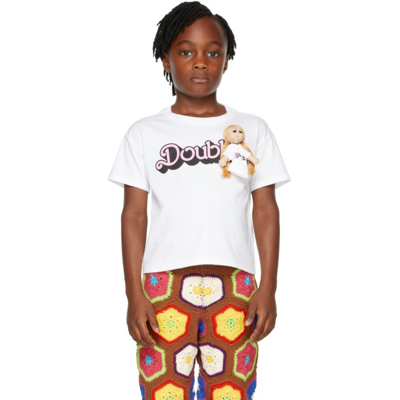 Shop Doublet Ssense Exclusive Kids Logo Doll T-shirt In White/pink