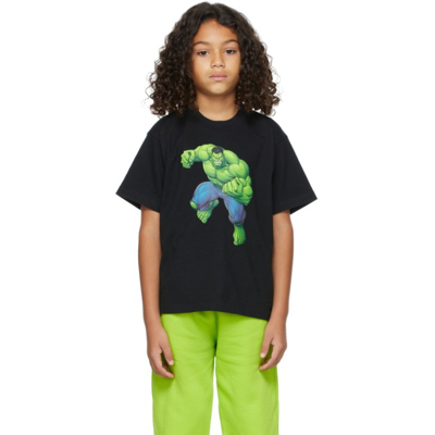 Shop Balenciaga Kids Black & Green Hulk T-shirt In 1077 Black/green