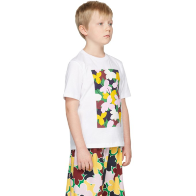 Shop Marni Kids Flower Print T-shirt In White