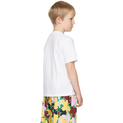 Shop Marni Kids Flower Print T-shirt In White