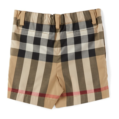 Shop Burberry Baby Beige Check Royston Shorts In Archive Beige Ip Chk