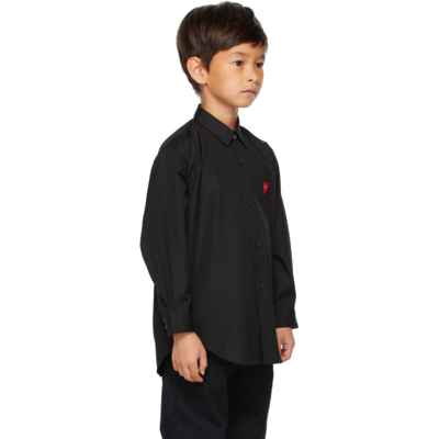 Shop Comme Des Garçons Play Kids Black Striped Patch Long Sleeve T-shirt In 1 Black