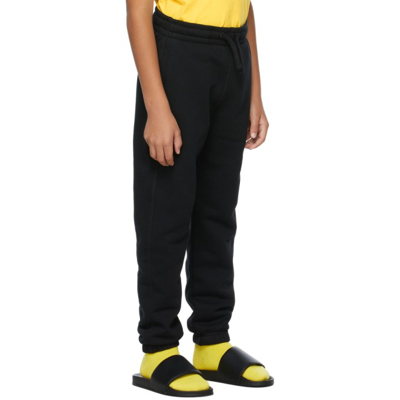 Shop Off-white Kids Black & White Rounded 'off' Lounge Pants In Black/white