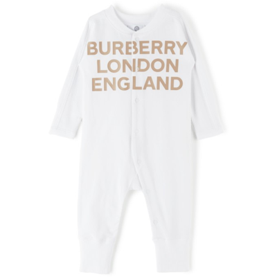 Shop Burberry Baby Cleo Logo Bodysuit Set In White