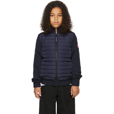 Canada Goose Kids Down Hybridge Knit Jacket In Navy | ModeSens