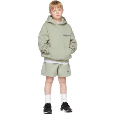 Shop Essentials Ssense Exclusive Kids Green Sweat Shorts In Concrete