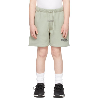 Shop Essentials Ssense Exclusive Kids Green Sweat Shorts In Concrete
