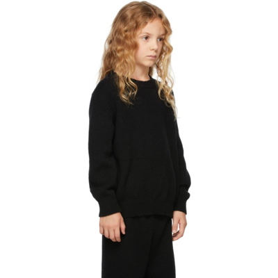 THE ROW KIDS BLACK CASHMERE DEWEY SWEATER 