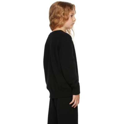 THE ROW KIDS BLACK CASHMERE DEWEY SWEATER 