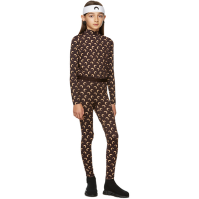 Shop Marine Serre Ssense Exclusive Kids Brown All Over Moon Leggings In 08 All Over