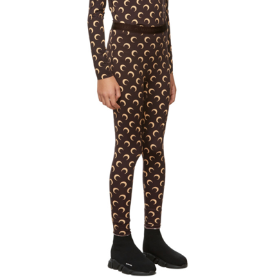 Shop Marine Serre Ssense Exclusive Kids Brown All Over Moon Leggings In 08 All Over