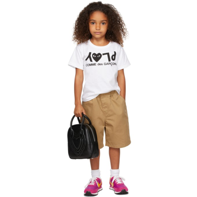 Shop Comme Des Garçons Play Kids White 'play' Logo T-shirt In 1 White