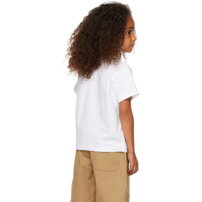 Shop Comme Des Garçons Play Kids White 'play' Logo T-shirt In 1 White